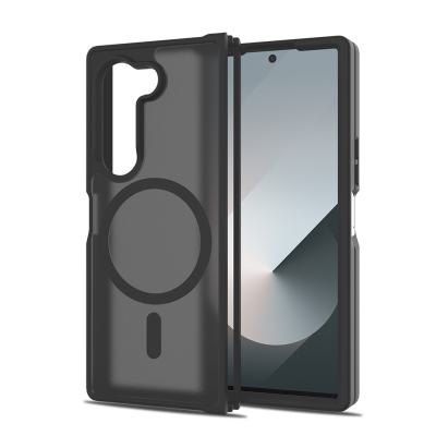 Galaxy Z Fold 6 Case with M-Safe Charging and Camera Protection - Zore Lunex Cover Black