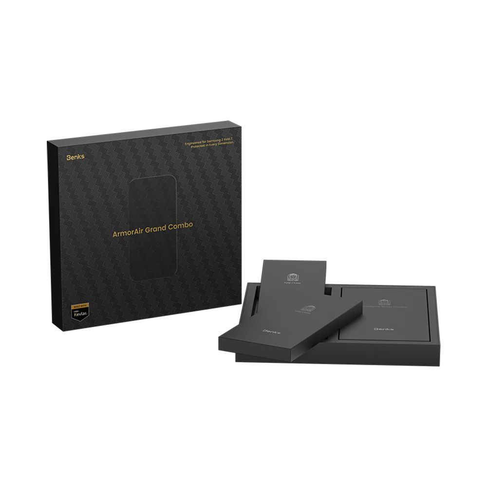 Galaxy Z Fold 7 Benks ArmorAir ArmorGrid Grand Combo Triple Accessory Set (Front & Back Kevlar Cover + Screen Protector) - 10