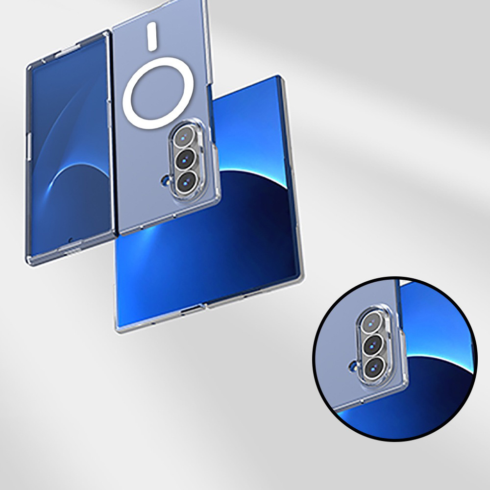 Galaxy Z Fold 7 Case Camera Protection M-safe Hard PC Zore Porto Cover - 4