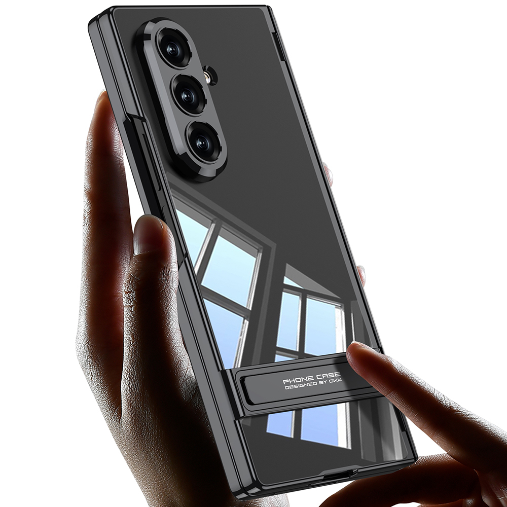 Galaxy Z Fold 7 Case Camera Protection Transparent Design Zore Lego Stand Cover - 3