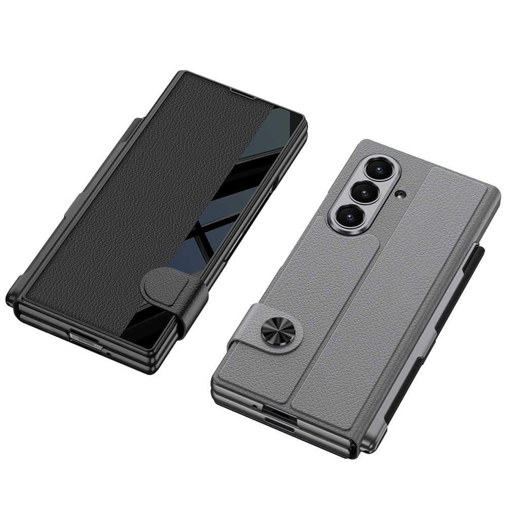 Galaxy Z Fold 7 Case Camera Protection Zore Kıpta Mirror Pen Compartment Fest Cover - 5