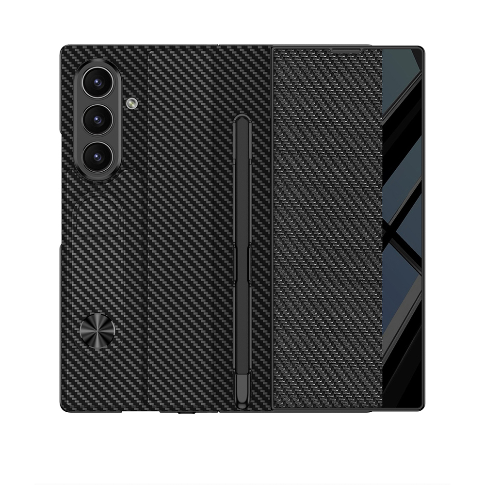 Galaxy Z Fold 7 Case Camera Protection Zore Kıpta Mirror Pen Compartment Fest Cover - 9