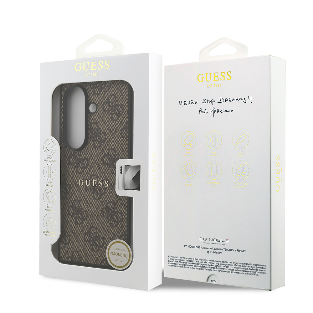 Galaxy Z Fold 7 Case Guess Original Licensed M-safe Charging Feature 4G Pattern Text Logo Cover - 23