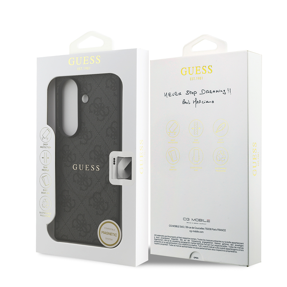 Galaxy Z Fold 7 Case Guess Original Licensed M-safe Charging Feature 4G Pattern Text Logo Cover - 25