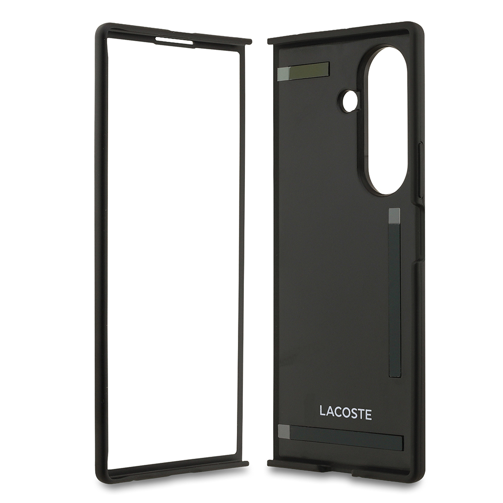 Galaxy Z Fold 7 Case Lacoste Original Licensed M-Safe Charging Feature Pique Patterned Back Surface Iconic Crocodile Metal Logo Cover - 9