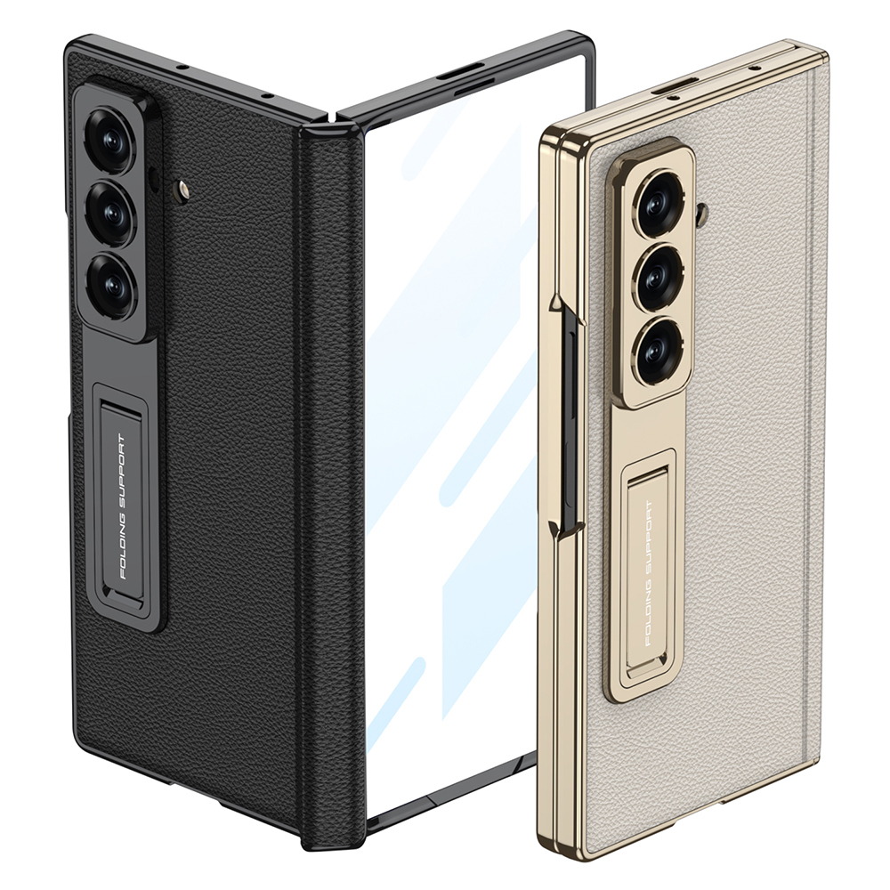 Galaxy Z Fold 7 Case Leather Stand Zore Kıpta Premium Case - 5