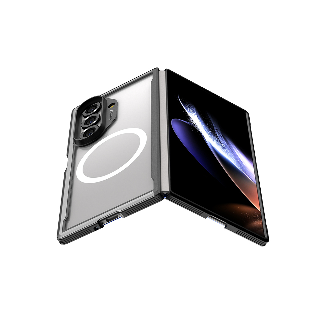 Galaxy Z Fold 7 Case M-Safe Charging Feature Airbag Raptic Shield Series Transparent Back Cover - 3