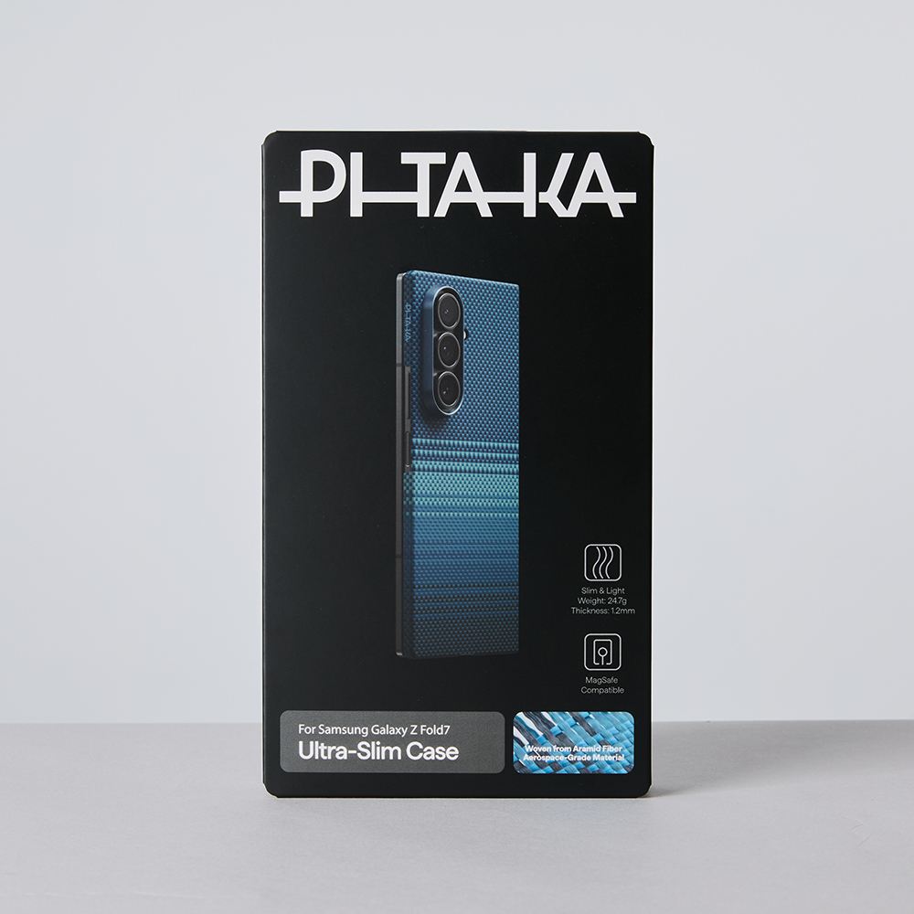 Galaxy Z Fold 7 Case M-safe Charging Feature Aramid Fiber Pitaka Tactile Woven Sunset-Moonrise Series Cover - 21