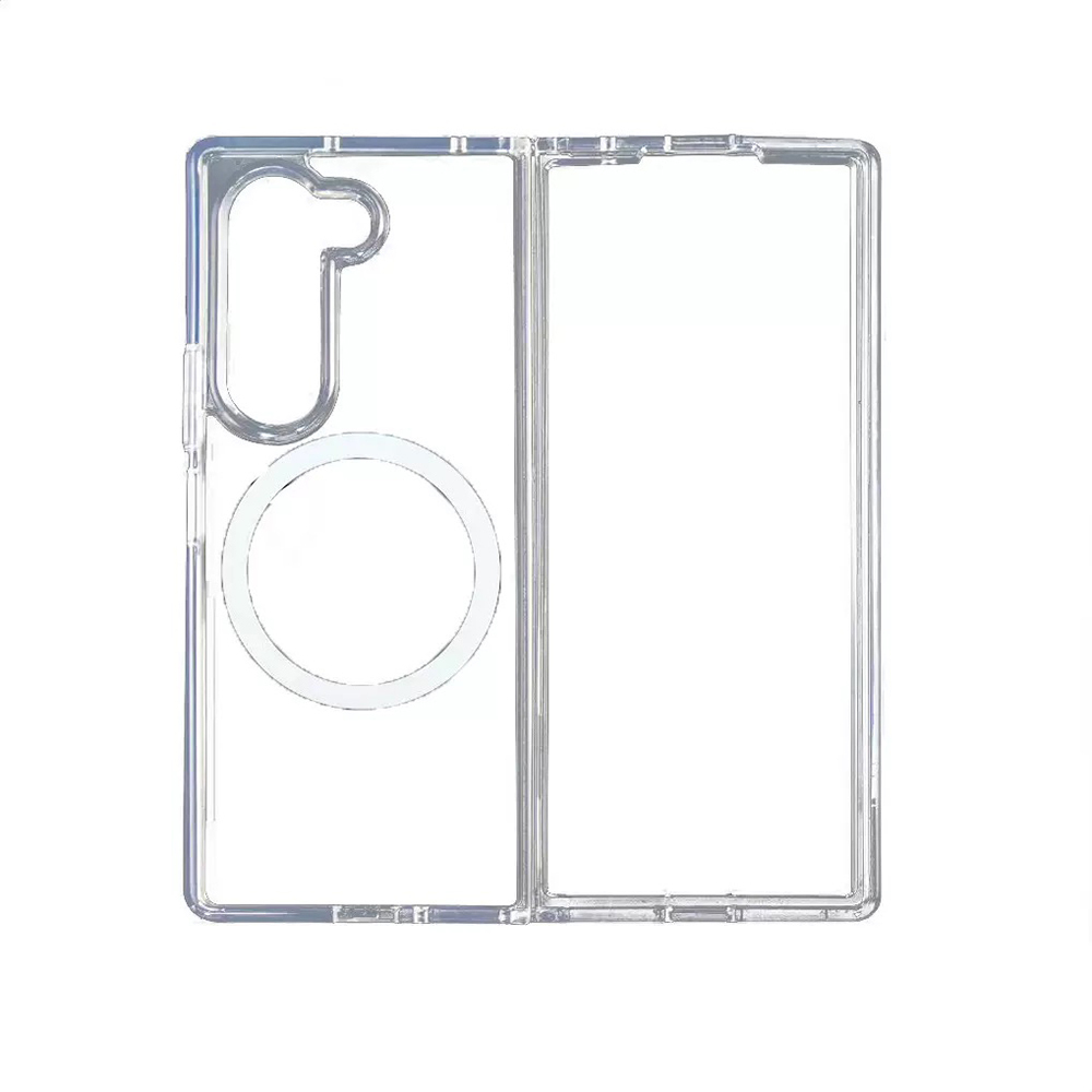 Galaxy Z Fold 7 Case M-safe Charging Transparent Hard PC Zore Embos Cover - 3