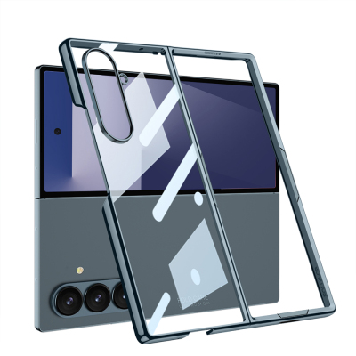Galaxy Z Fold 7 Case Zore Full Glass Case Cover Gri-Yeşil