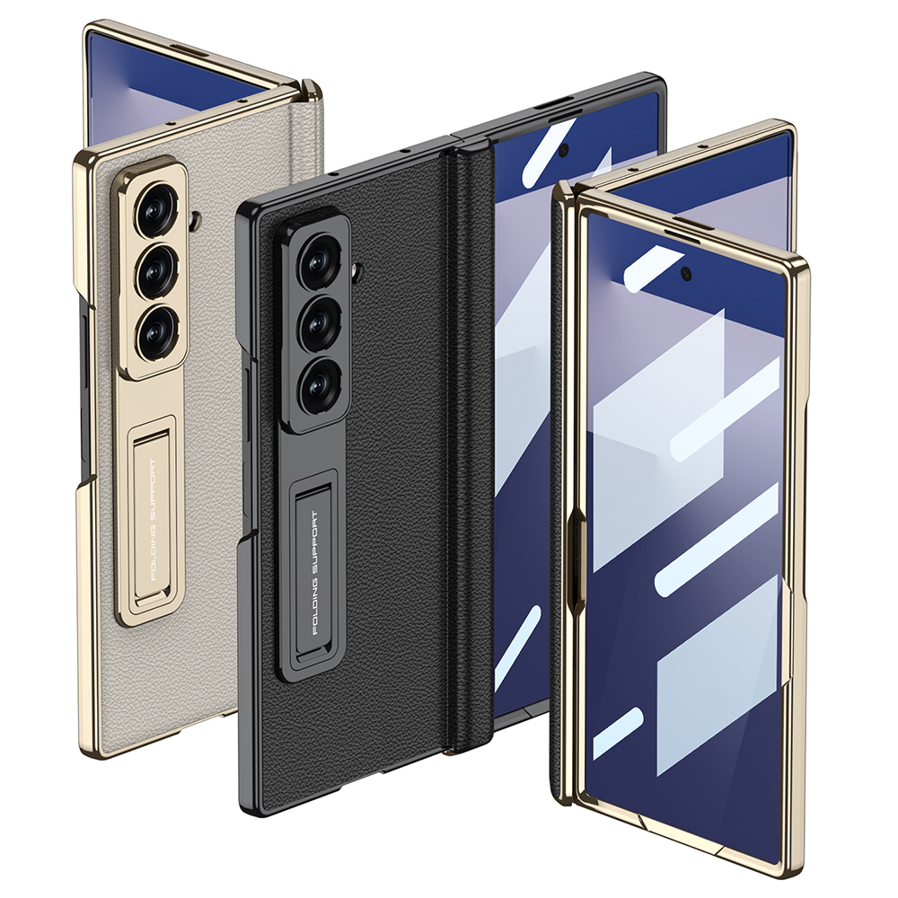 ​Galaxy Z Fold 7 Kılıf Deri Standlı Zore Kıpta Premium Kılıf - 7
