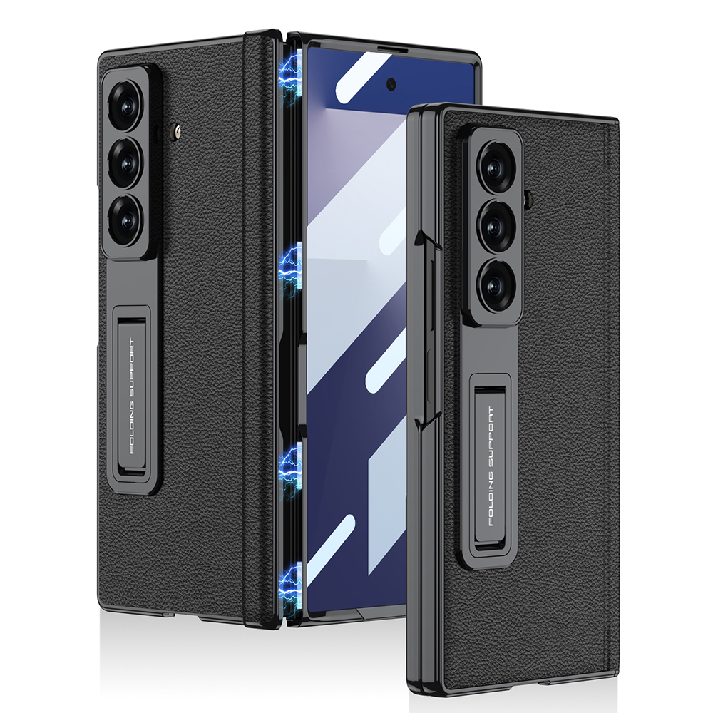​Galaxy Z Fold 7 Kılıf Deri Standlı Zore Kıpta Premium Kılıf - 2