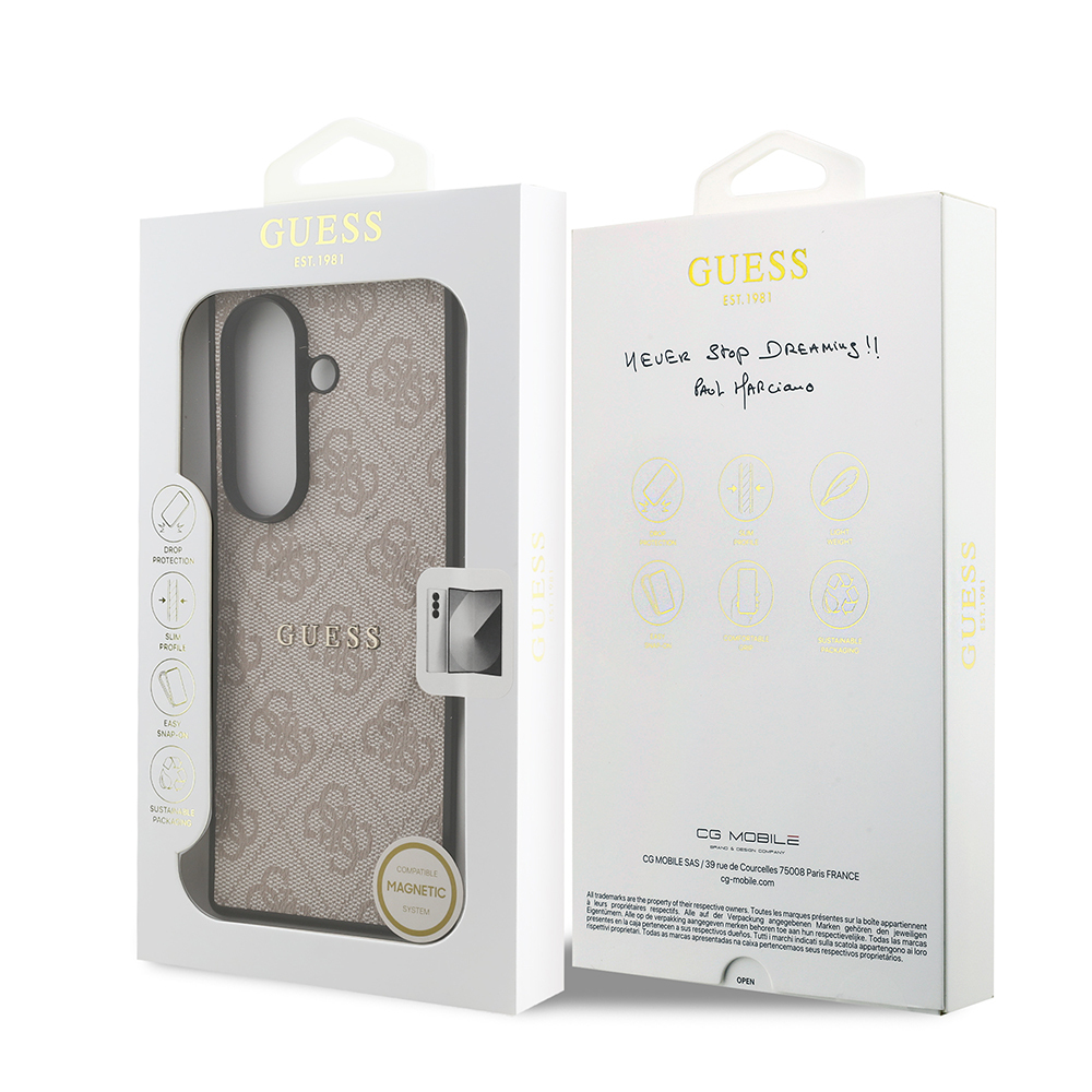 Galaxy Z Fold 7 Kılıf Guess Orjinal Lisanslı M-safe Şarj Özellikli 4G Desen Yazı Logolu Kapak - 24