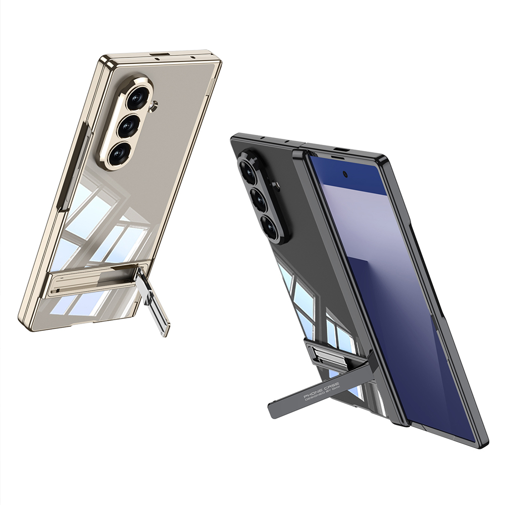Galaxy Z Fold 7 Kılıf Kamera Korumalı Şeffaf Tasarımlı Zore Lego Standlı Kapak - 6
