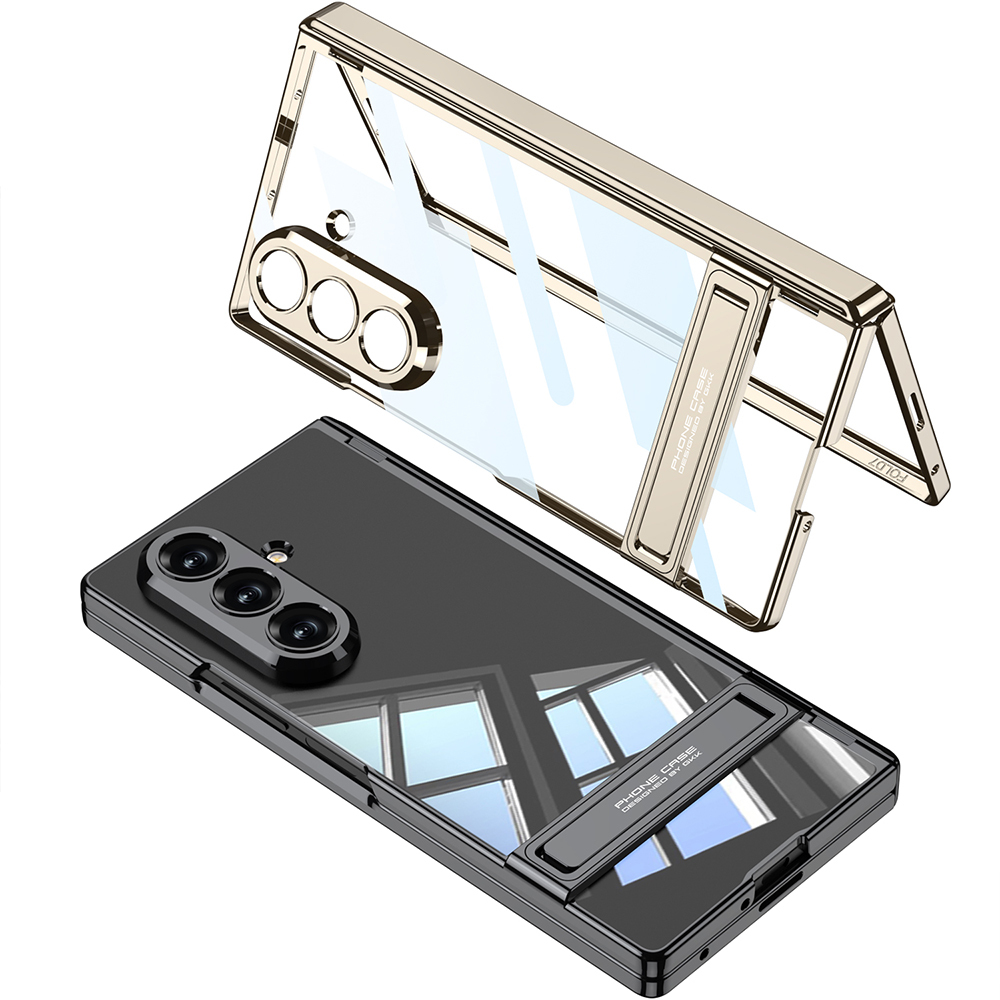 Galaxy Z Fold 7 Kılıf Kamera Korumalı Şeffaf Tasarımlı Zore Lego Standlı Kapak - 8