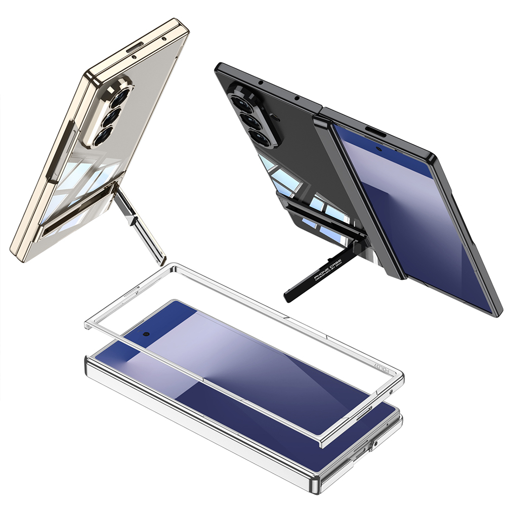 Galaxy Z Fold 7 Kılıf Kamera Korumalı Şeffaf Tasarımlı Zore Lego Standlı Kapak - 9