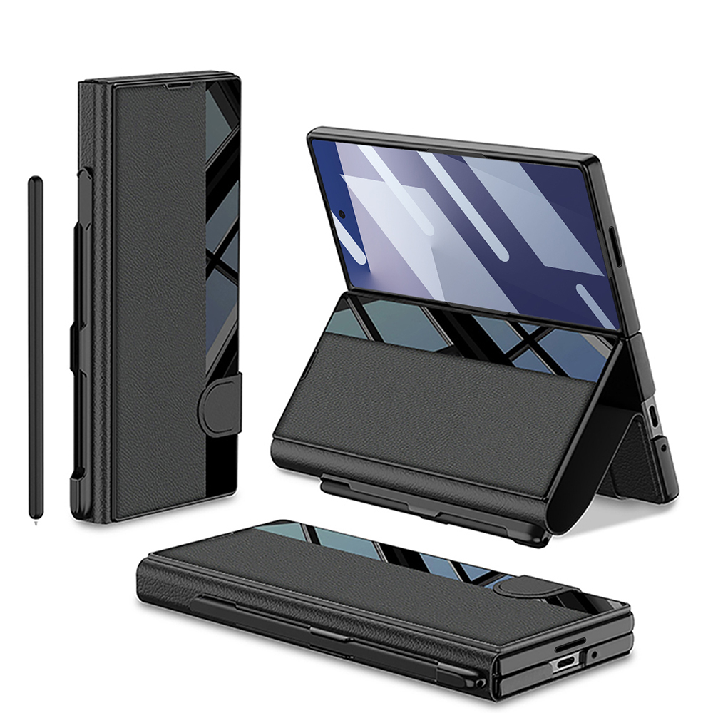 Galaxy Z Fold 7 Kılıf Kamera Korumalı Zore Kıpta Aynalı Kalem Bölmeli Fest Kapak - 1