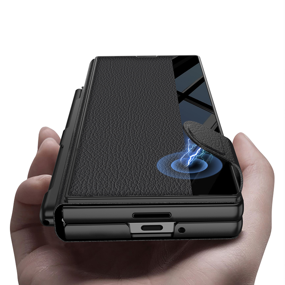 Galaxy Z Fold 7 Kılıf Kamera Korumalı Zore Kıpta Aynalı Kalem Bölmeli Fest Kapak - 6