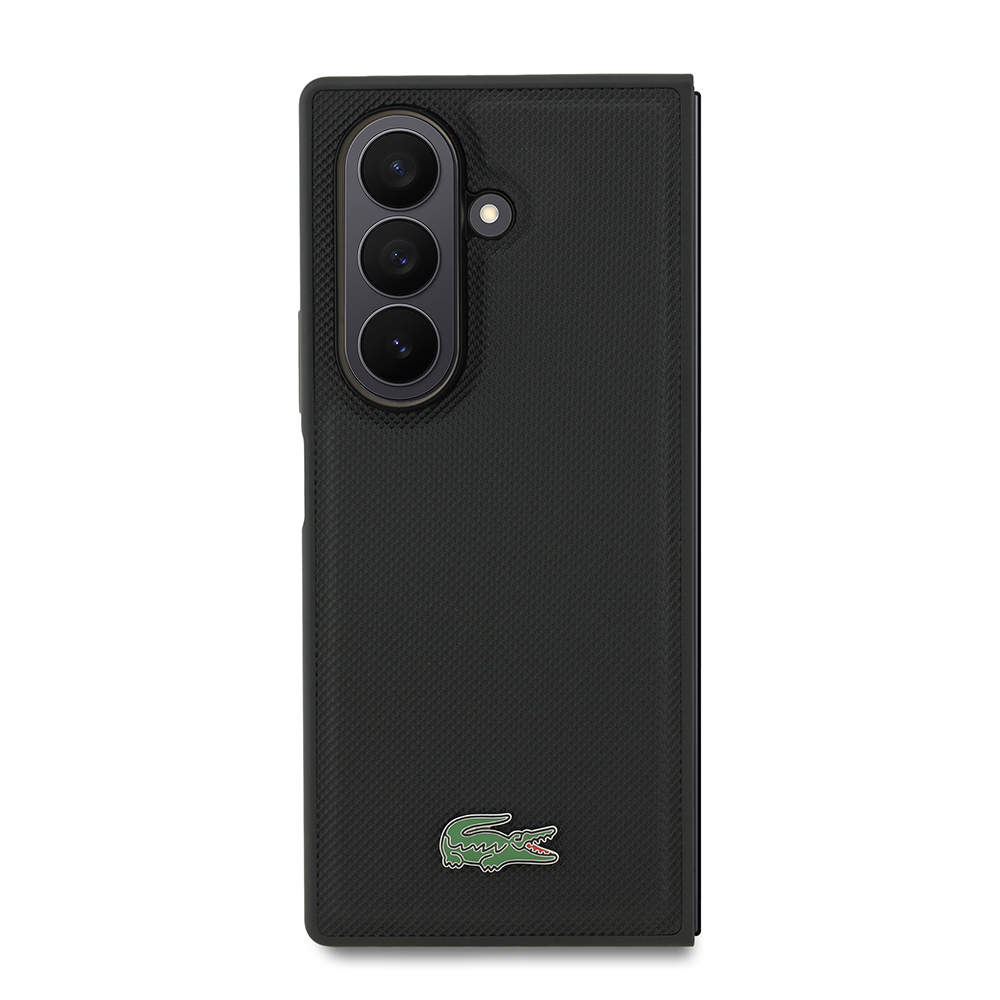 Galaxy Z Fold 7 Kılıf Lacoste Orjinal Lisanslı M-safe Şarj Özellikli Pike Desenli Arka Yüzey İkonik Timsah Metal Logolu Kapak - 10