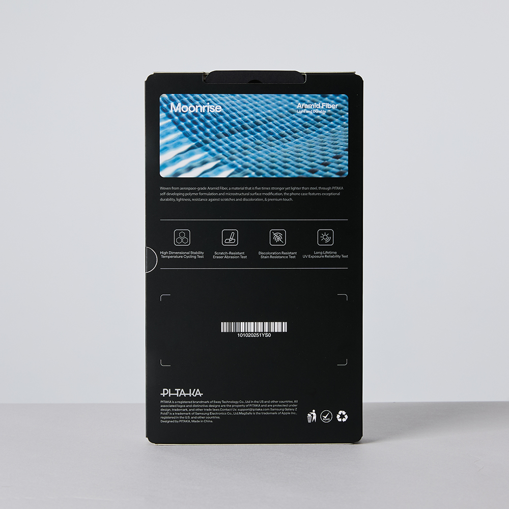 Galaxy Z Fold 7 Kılıf M-safe Şarj Özellikli Aramid Fiber Pitaka Tactile Woven Sunset-Moonrise Serisi Kapak - 22