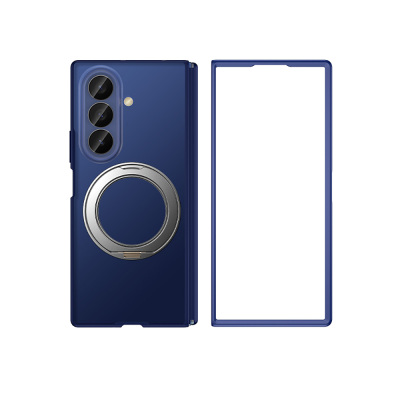 Galaxy Z Fold 7 Kılıf M-safe Şarj Özellikli Arkası Mat Sert PC Wlons Vena Standlı Kapak Lacivert