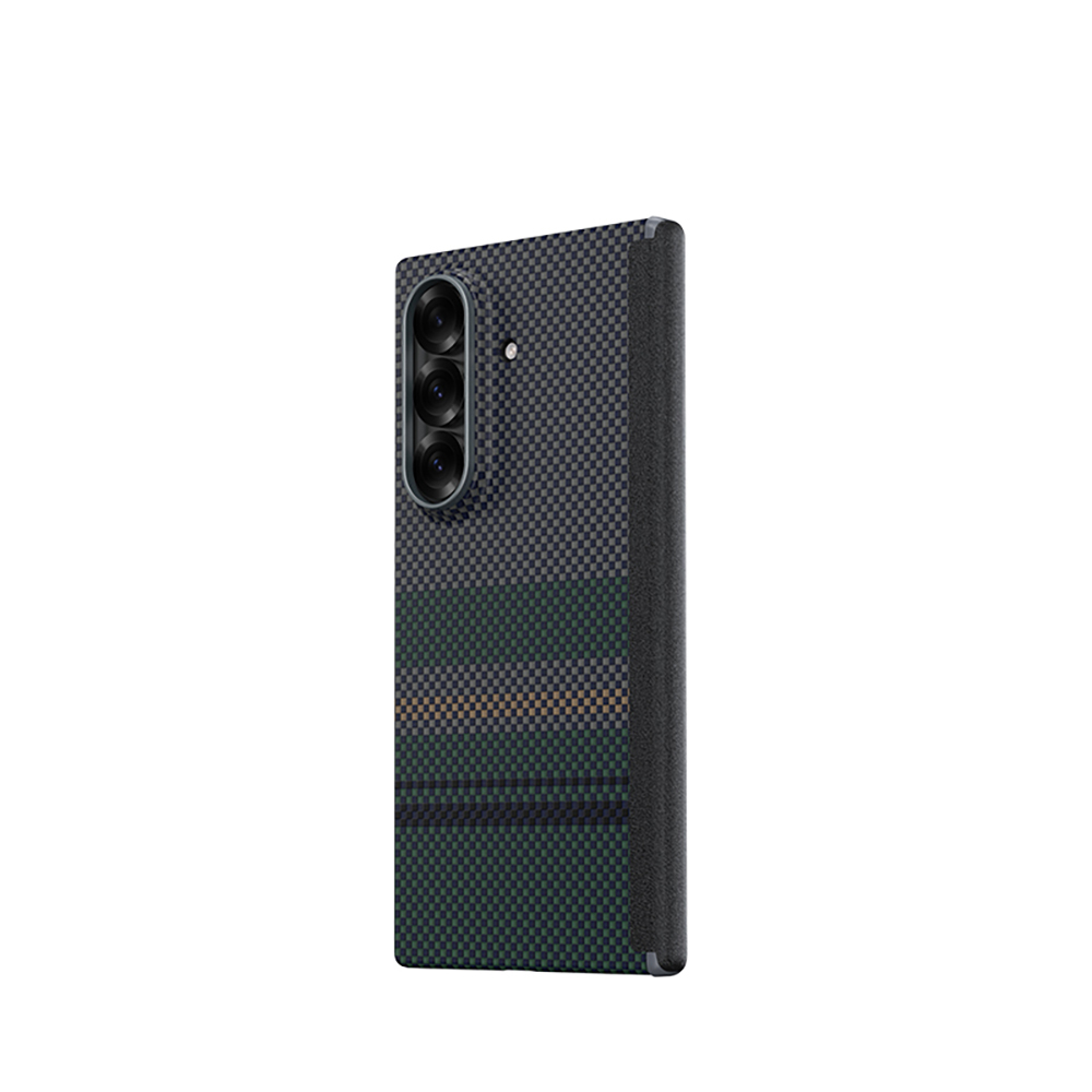 Galaxy Z Fold 7 Kılıf M-safe Şarj Özellikli Karbon Fiber Tasarımlı Benks Aurora ArmorAir Kevlar Kapak - 3