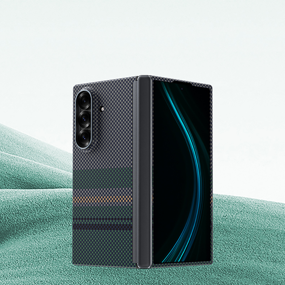 Galaxy Z Fold 7 Kılıf M-safe Şarj Özellikli Karbon Fiber Tasarımlı Benks Aurora ArmorAir Kevlar Kapak - 7