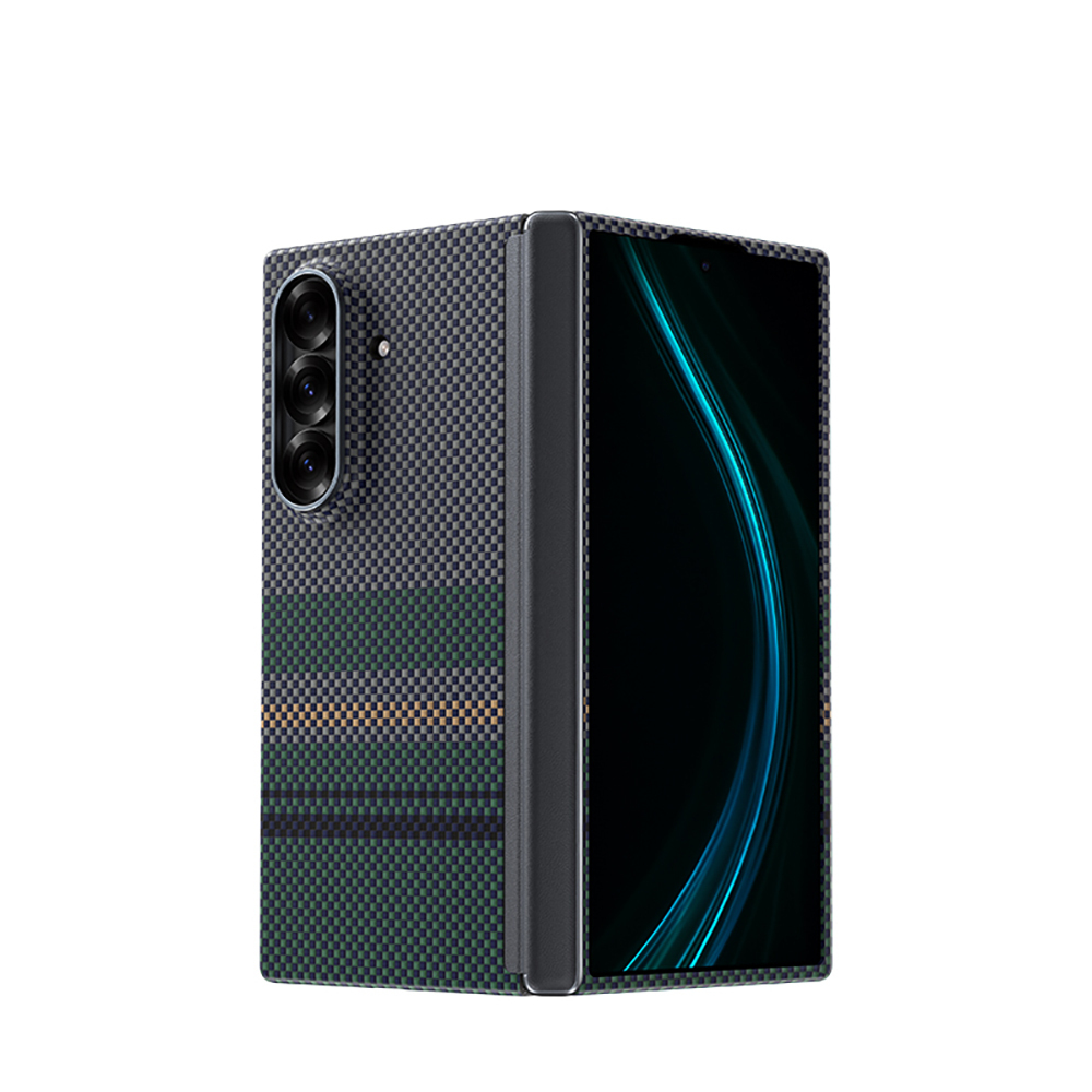 Galaxy Z Fold 7 Kılıf M-safe Şarj Özellikli Karbon Fiber Tasarımlı Benks Aurora ArmorAir Kevlar Kapak - 2