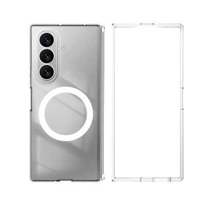 Galaxy Z Fold 7 Kılıf M-safe Şarj Özellikli Transparan Sert PC Wlons Pita Kapak Şeffaf