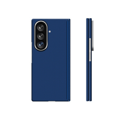 Galaxy Z Fold 7 Kılıf M-Safe Şarj Özellikli Zore Paris Zerre Sert PC Kapak Lacivert
