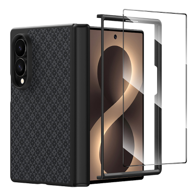Galaxy Z Fold 8 Benks ArmorPro ArmorGrid Grand Combo Triple Accessory Set (Front & Back Kevlar Carbon Cover + Screen Protector) Black