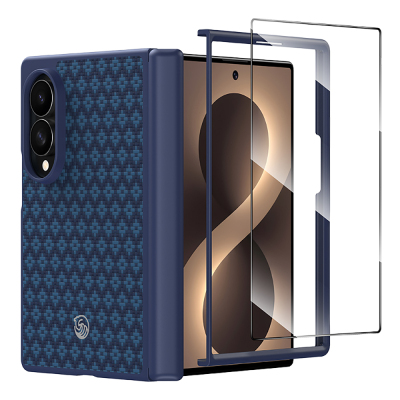Galaxy Z Fold 8 Benks ArmorPro ArmorGrid Grand Combo Üçlü Aksesuar Seti (Ön Arka Kevlar Karbon Kapak + Ekran Koruyucu) Mavi