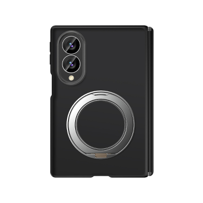 Galaxy Z Fold 8 Case with M-safe Charging Feature, Matte Hard PC Back, Wlons Vena Stand Cover Black