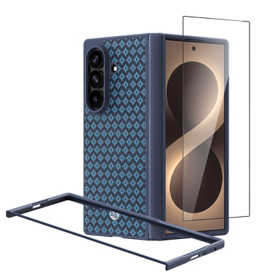 Galaxy Z Fold 8 Ultra Benks ArmorPro ArmorGrid Grand Combo Triple Accessory Set (Front & Back Kevlar Carbon Cover + Screen Protector) Blue