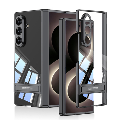 Galaxy Z Fold 8 Ultra Case Camera Protection Transparent Design Zore Lego Stand Cover Black