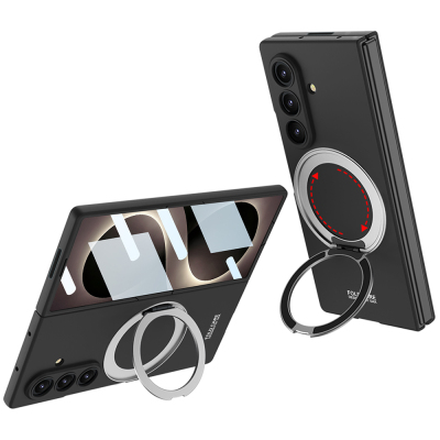 Galaxy Z Fold 8 Ultra Case with M-safe Charging Feature, Zore Ring Holder, and Camera Protection. Black