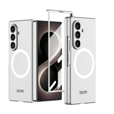 Galaxy Z Fold 8 Ultra Case with Wireless Charging - Zore Kıpta M-safe Cover Silver