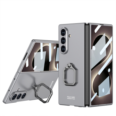 Galaxy Z Fold 8 Ultra Case Zore Kıpta Flip Ring Camera Protective Cover Grey