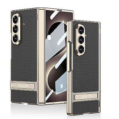 Galaxy Z Fold 8 Ultra Case Zore Kıpta KPT-08 Stand Cover Siyah Karbon