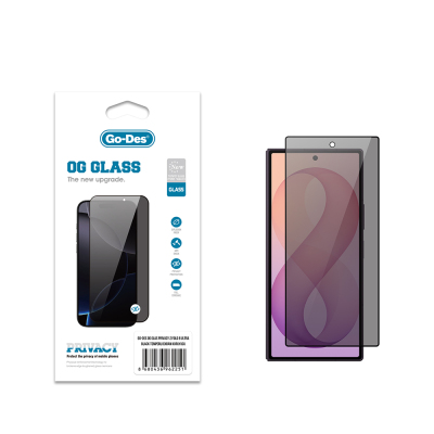 Galaxy Z Fold 8 Ultra Go Des OG Glass Privacy Antistatic Tempered Glass Screen Protector Black