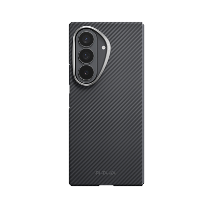 Galaxy Z Fold 8 Ultra Kılıf M-safe Şarj Özellikli 600D Aramid Karbon Fiber Pitaka Edge Serisi Black-Grey Twill Kapak Siyah-Gri