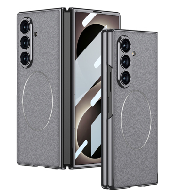 Galaxy Z Fold 8 Ultra Kılıf M-safe Şarj Özellikli Zore Kıpta KPT-10 Sert PC Kapak Gri