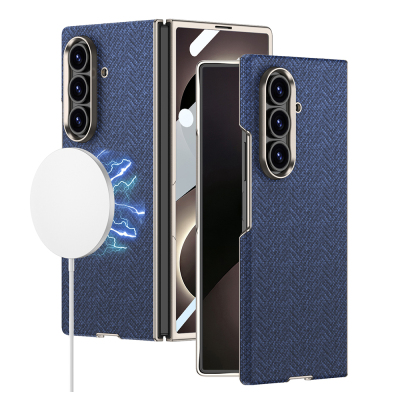 Galaxy Z Fold 8 Ultra Kılıf M-safe Şarj Özellikli Zore Kıpta KPT-11 Sert PC Kapak Mavi