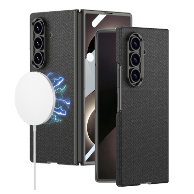 Galaxy Z Fold 8 Ultra Kılıf M-safe Şarj Özellikli Zore Kıpta KPT-11 Sert PC Kapak Siyah