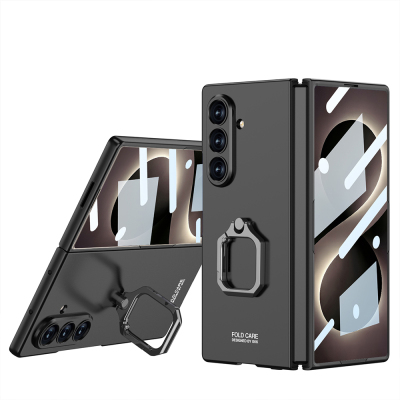 Galaxy Z Fold 8 Ultra Kılıf Zore Kıpta Flip Ring Kamera Korumalı Kapak Siyah