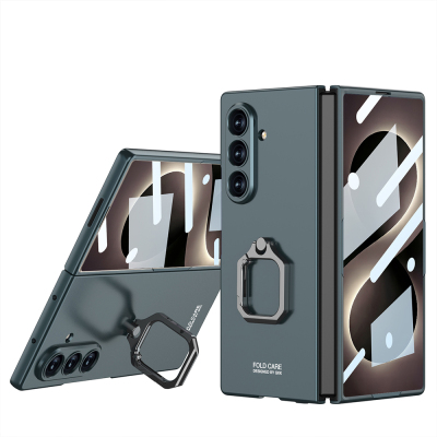Galaxy Z Fold 8 Ultra Kılıf Zore Kıpta Flip Ring Kamera Korumalı Kapak Yeşil