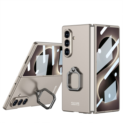 Galaxy Z Fold 8 Ultra Kılıf Zore Kıpta Flip Ring Kamera Korumalı Kapak Titanyum