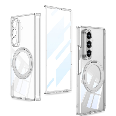 Galaxy Z Fold 8 Ultra M-safe Şarj Özellikli Zore Kıpta KPT-02 Standlı Kapak Şeffaf