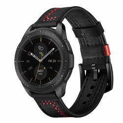 Gear S2 (20mm) KRD-19 Leather Band Black