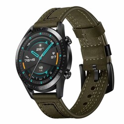 Gear S2 (20mm) KRD-19 Leather Band Green